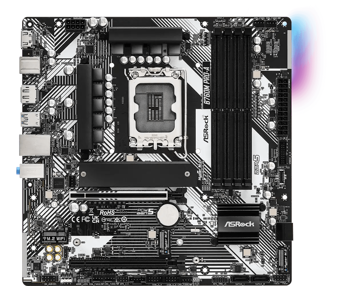 ASRock B760M Pro - A LGA 1700 Socket Intel Motherboard | 90 - MXBNF0 - A0UAYZ - Vektra Computers LLC ASRock B760M Pro - A LGA 1700 Socket Intel Motherboard | 90 - MXBNF0 - A0UAYZ - Vektra Computers LLC